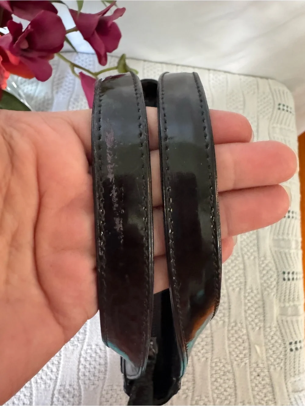 Bally vintage patent leather top handle small purse